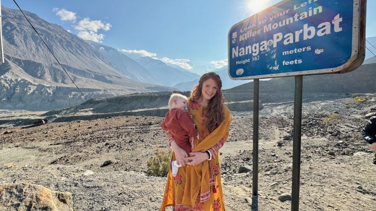 driving a family in the mountains of Pakistan